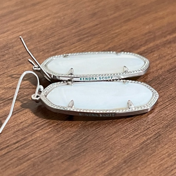Kendra Scott Silver Elle Drop Earrings in White Mother-of-Pearl - Picture 8 of 8